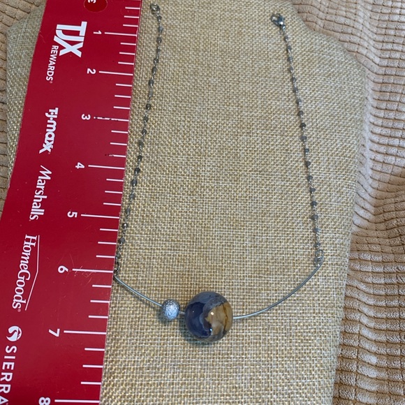 One of a kind chalcedony earth and moon pendant with labradorite chain. NWT - Picture 4 of 10